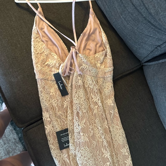 Dusty pink lace up maxi dress - Picture 5 of 6